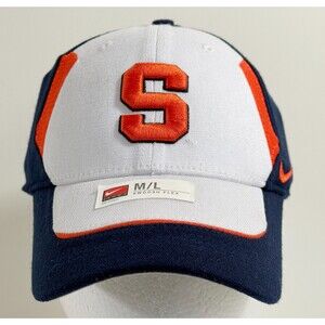 Vintage SYRACUSE Nike Fitted Hat CAP Blue & White Medium/Large